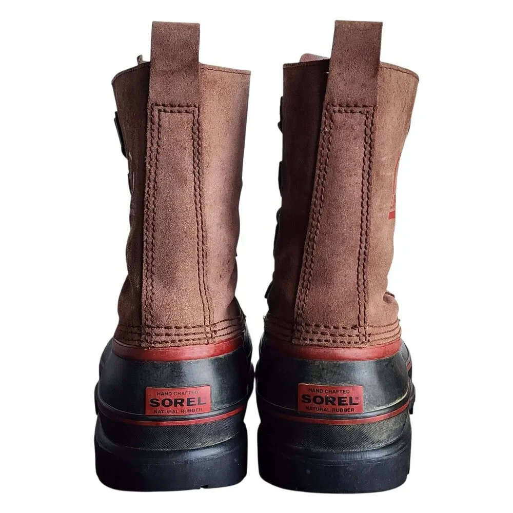 Sorel Sudbury II Waterproof Winter Boots Mens Size 10 Brown Leather Lace-Up